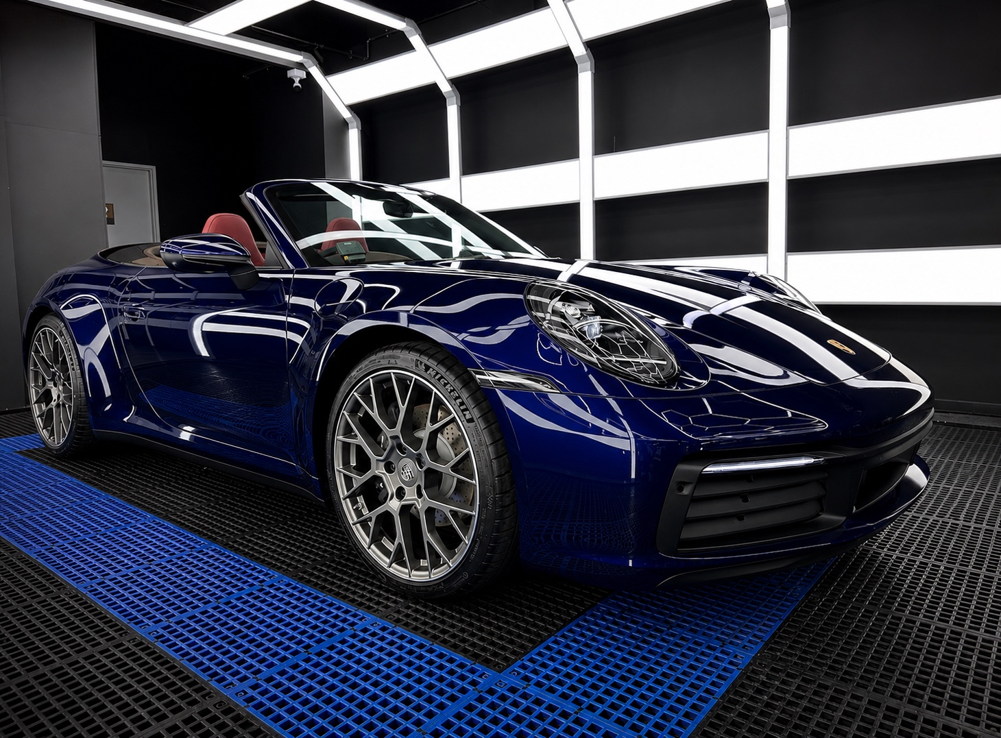 Blue Porsche convertible after care by Pure